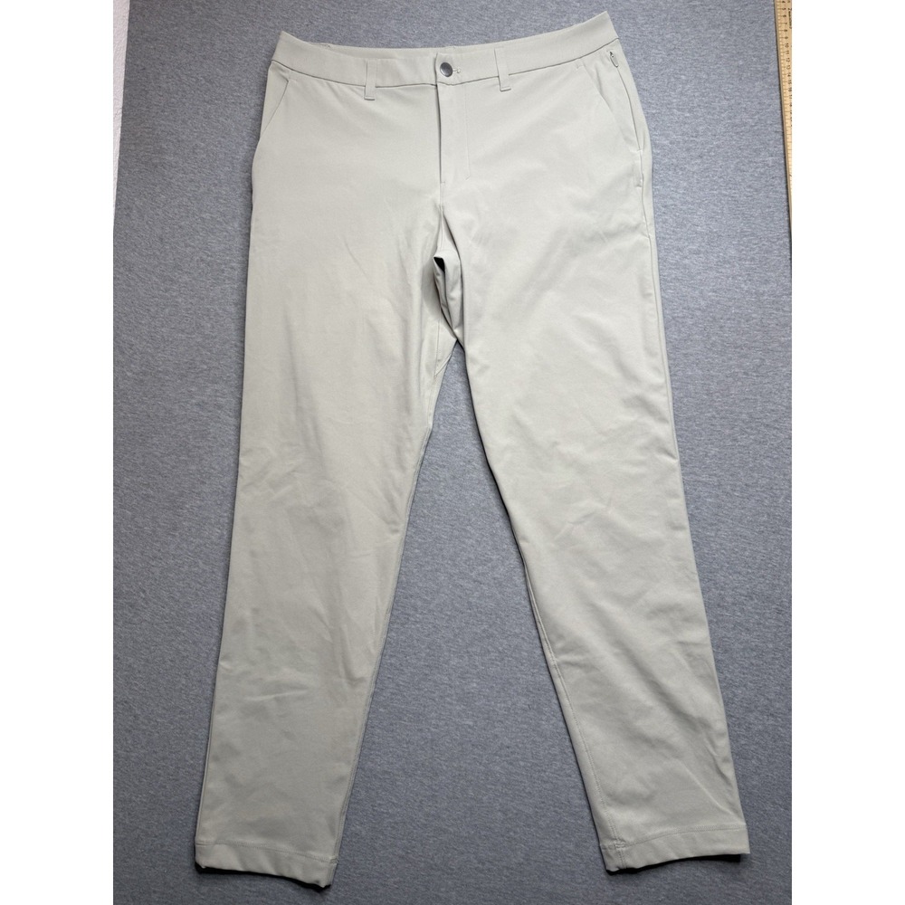 Lululemon Men's ABC Trouser Pant Warpstreme Slim Fit LM5AQYS Beige 32x29‎